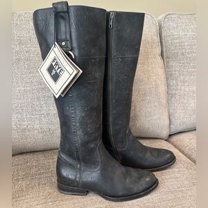 ✨FRYE Jamie Ring Tall Western Boots Stonewashed Distressed Black Women’s NWT